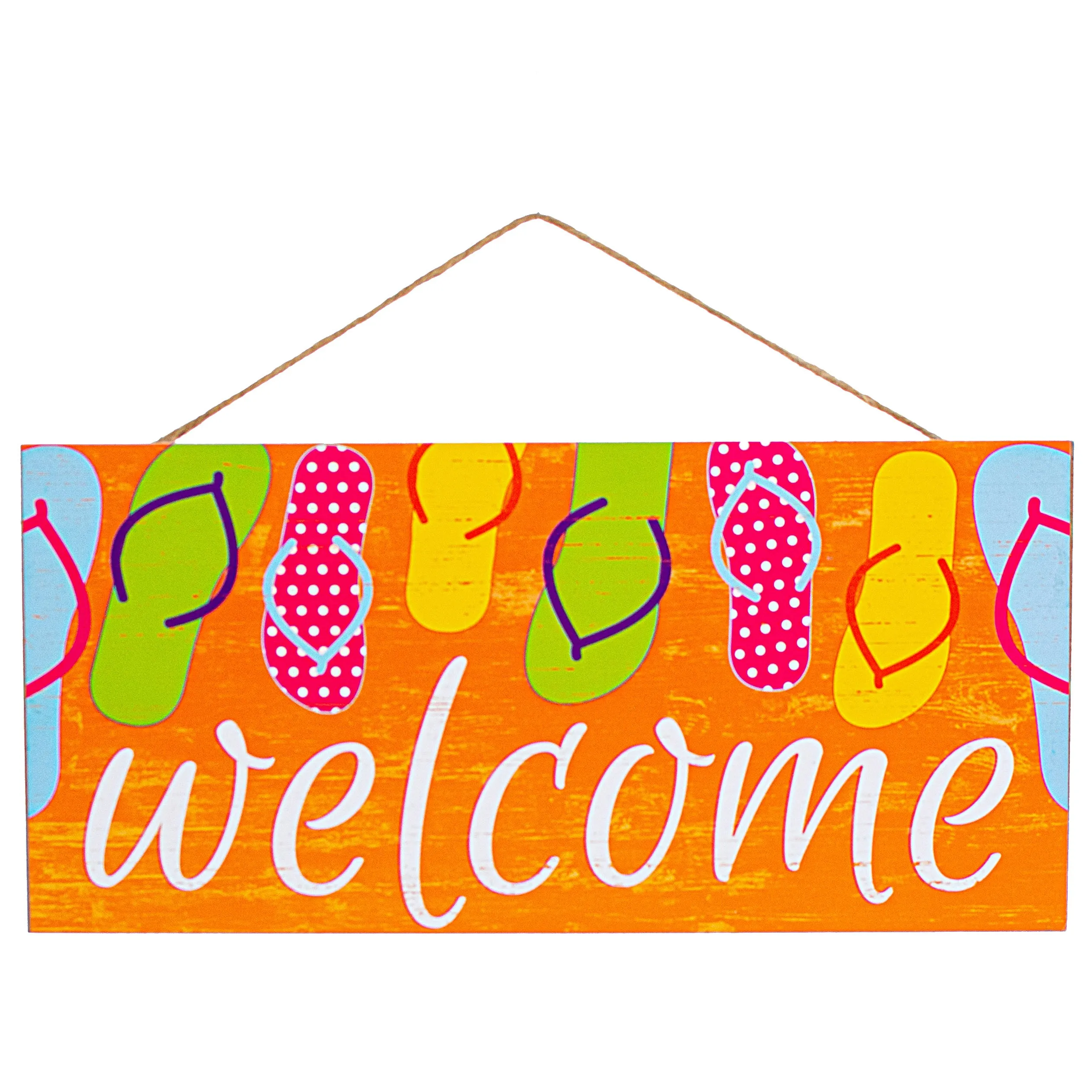 12" Wooden Sign: Flip Flops Welcome