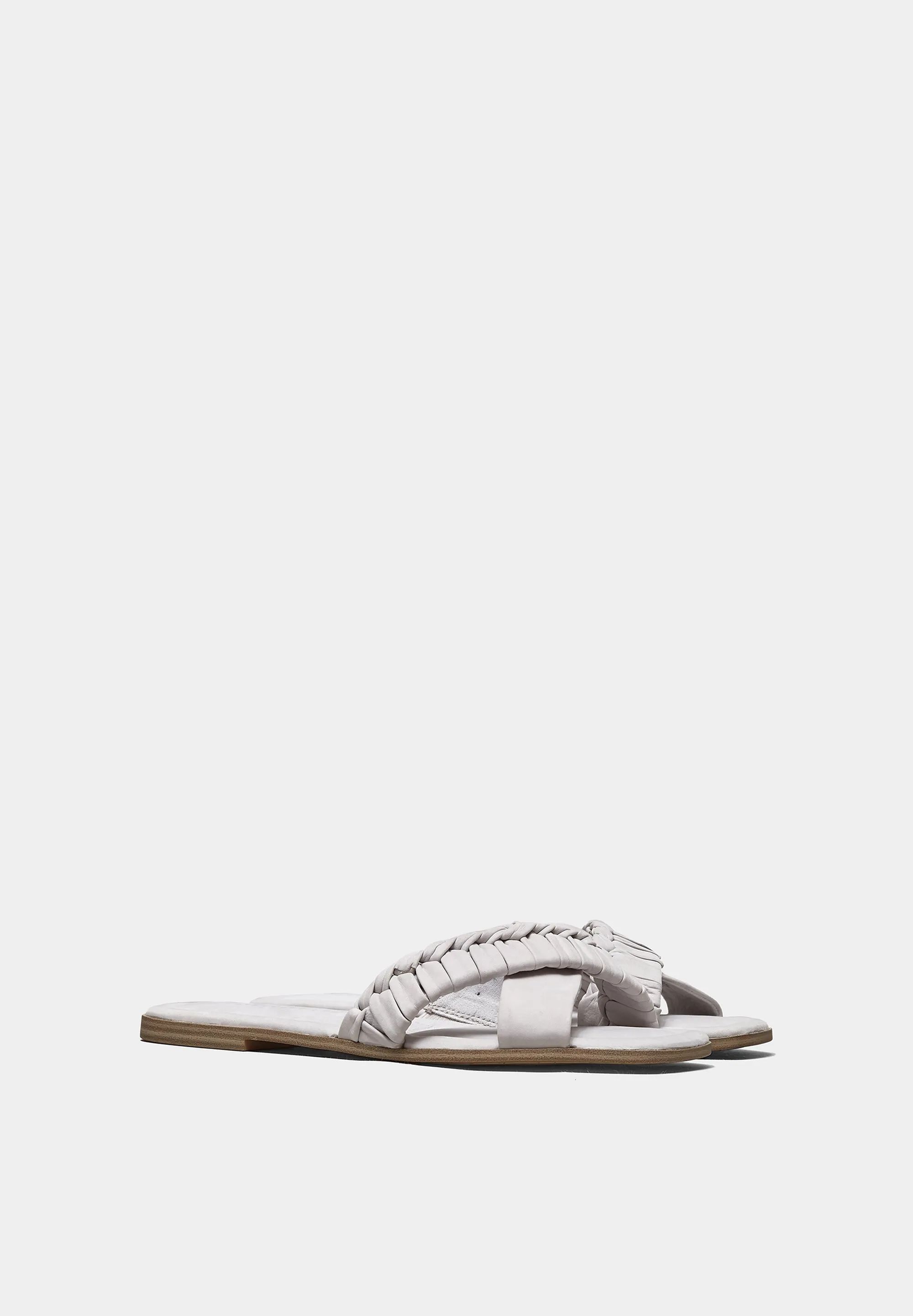 Estepona Cross Strap Flat Sandals Light Grey
