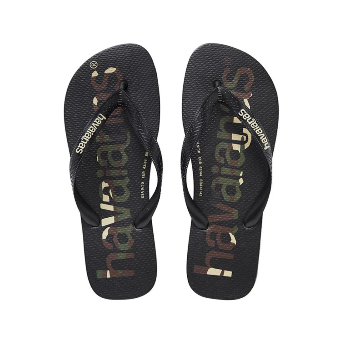 Havaianas Men's Flip Flops Top Logo Mania - Black/Brown/White
