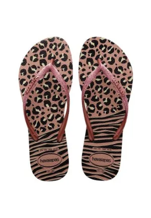 HAVAIANAS SLIM ANIMALS MIX - BLACK.GOLDEN