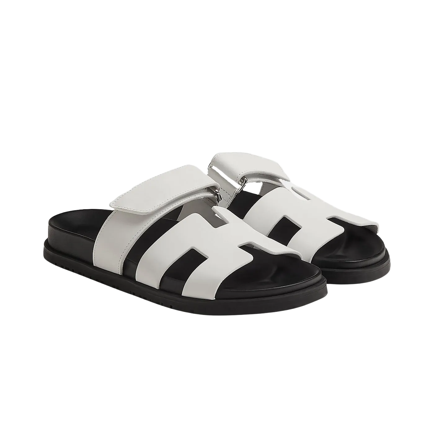 Hermes Chypre Sandals "White Leather"