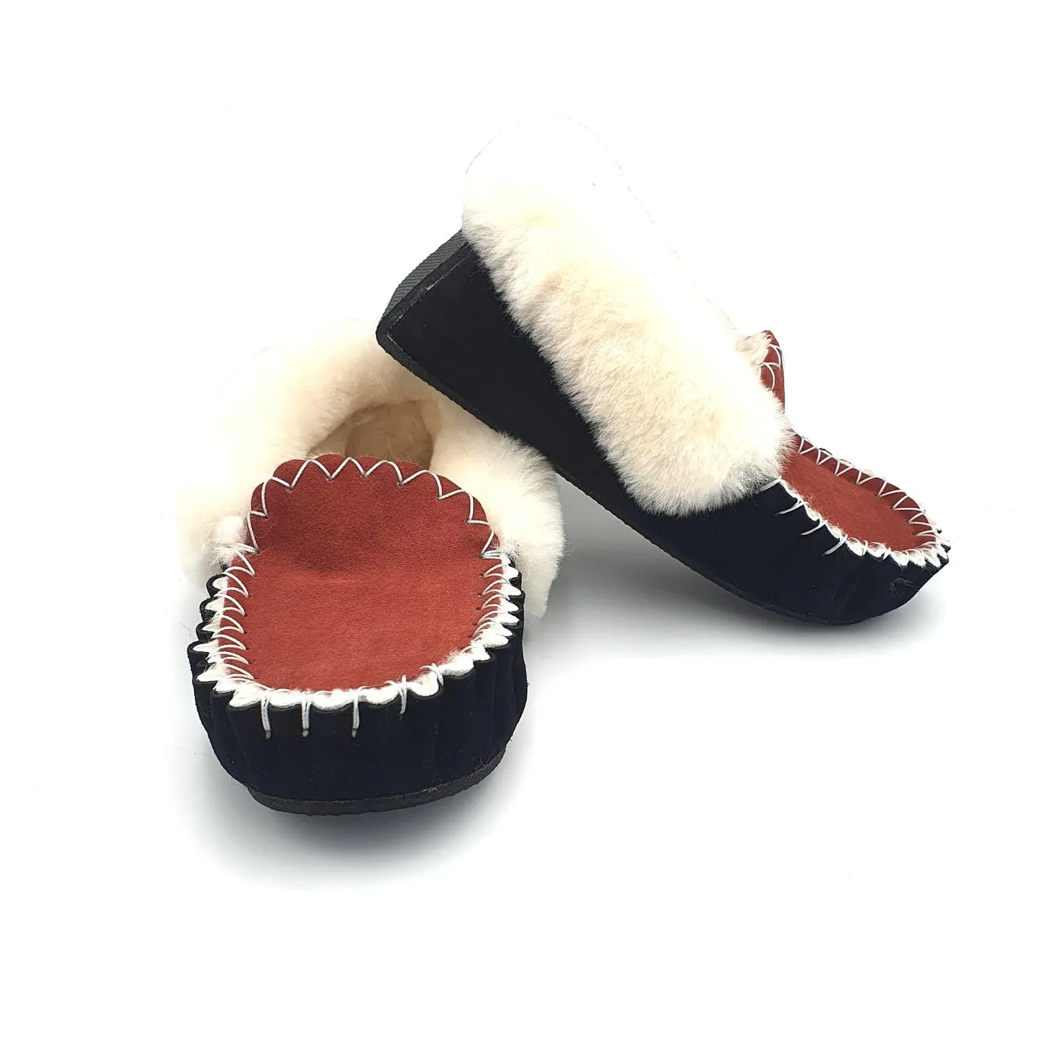 Red/Black & White Moccasins