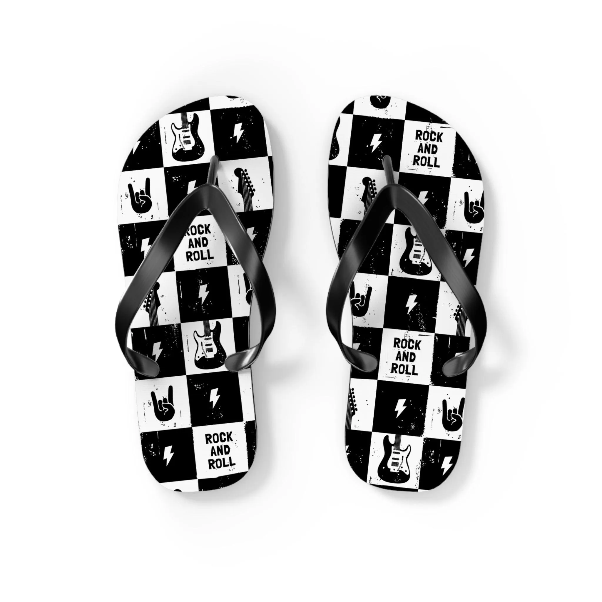 Rock And Roll Squares Flip Flops
