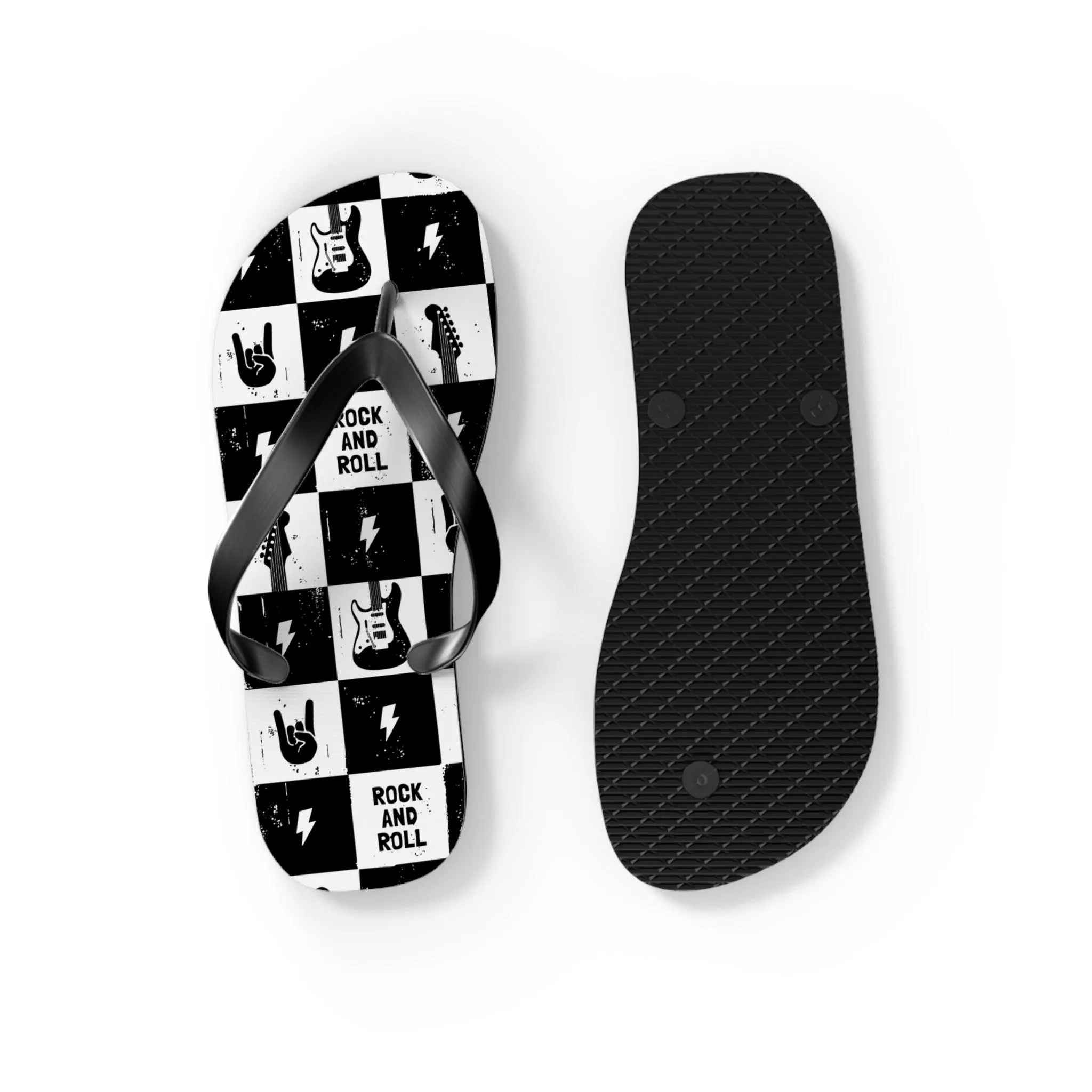 Rock And Roll Squares Flip Flops