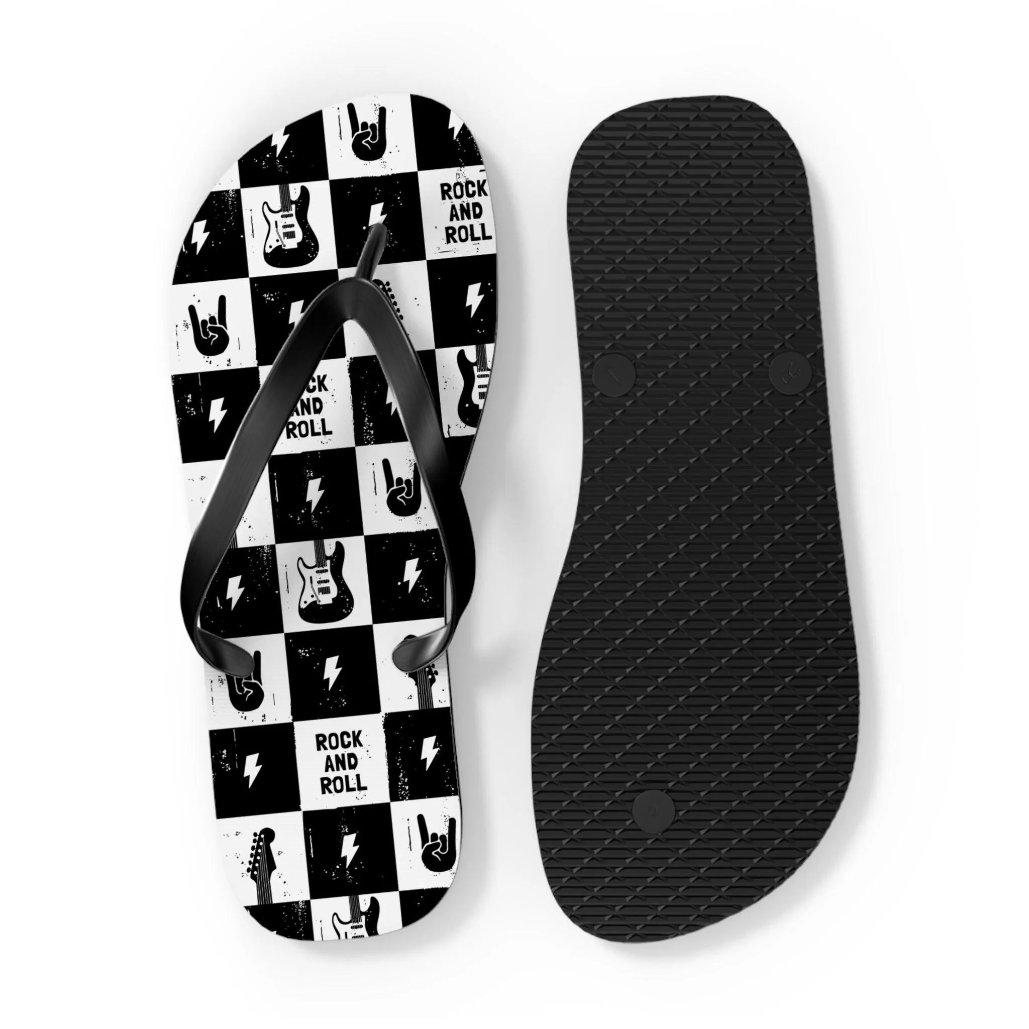Rock And Roll Squares Flip Flops