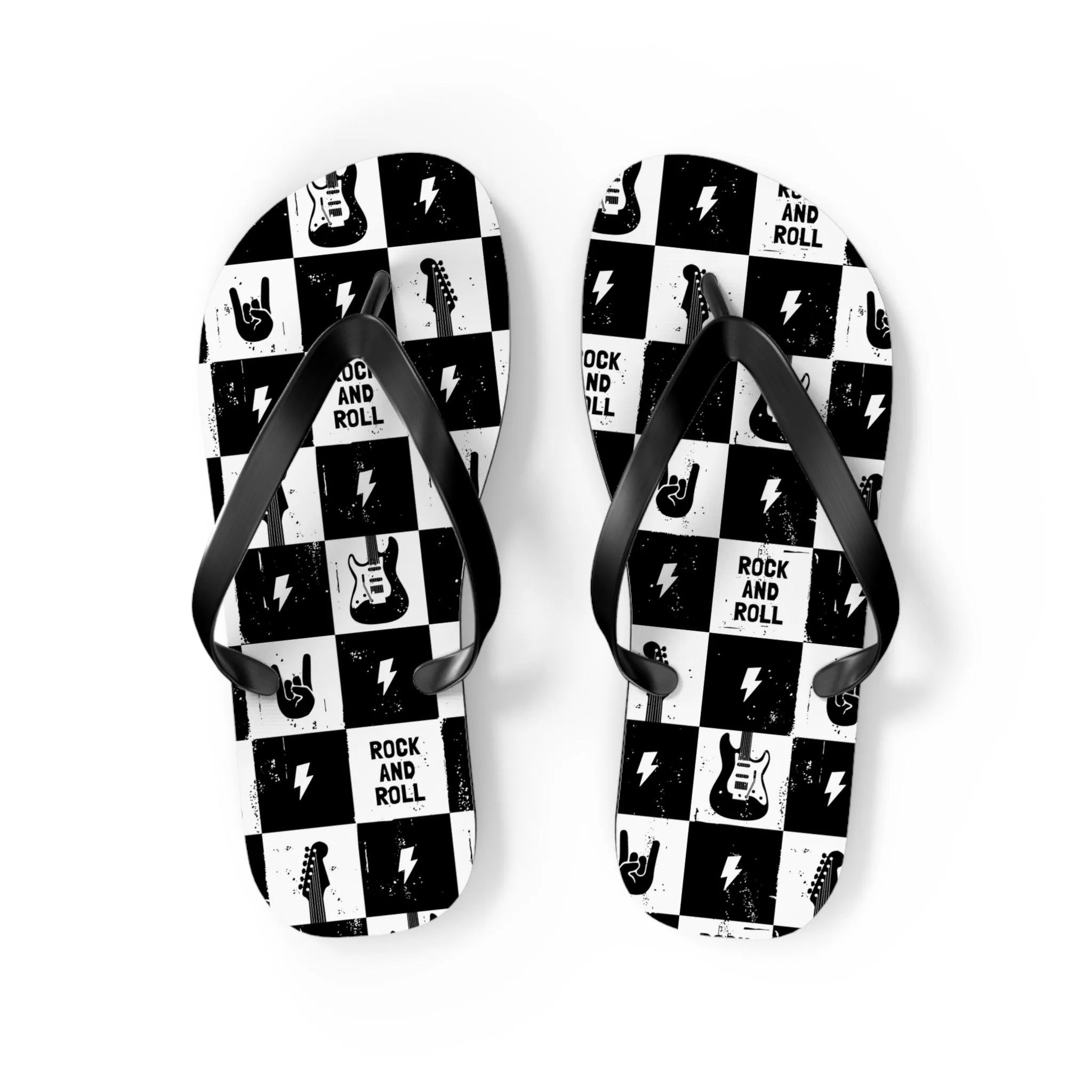 Rock And Roll Squares Flip Flops