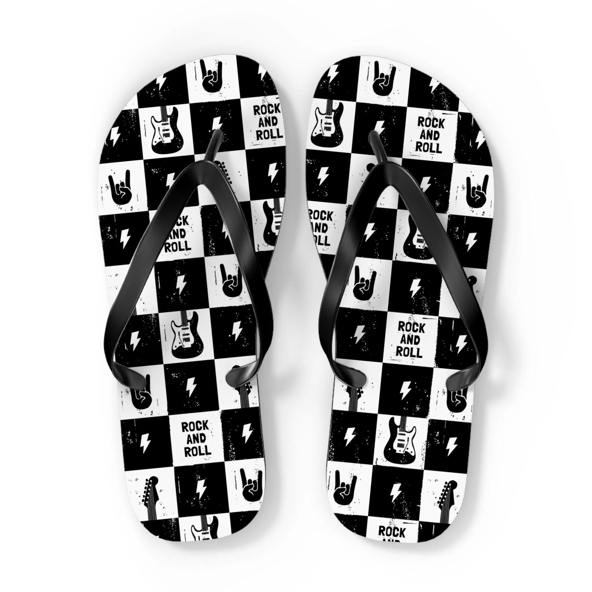 Rock And Roll Squares Flip Flops