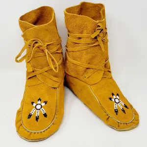 Sharon R Black & White Sun Adult Wraparound Moccasins