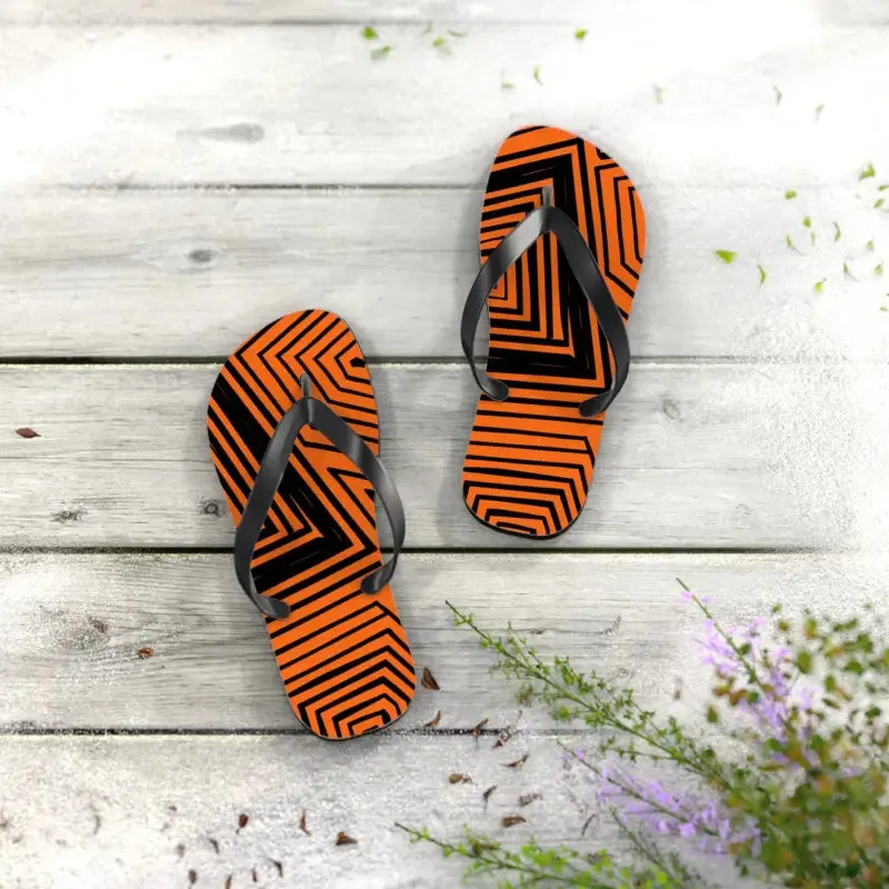 Snazzy Summer Vibes Striped Pattern Flip Flops