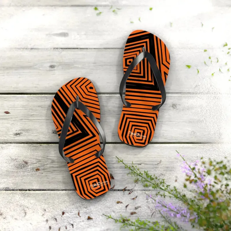 Snazzy Summer Vibes Striped Pattern Flip Flops